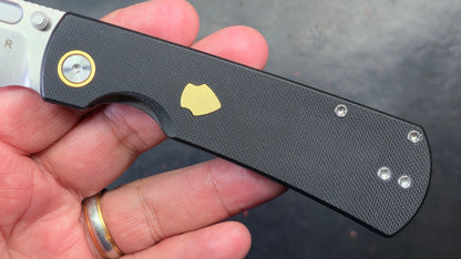 Kizer Retro Black G10/Brass Handle Nitro-V Drop Point (NEW)