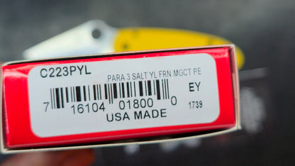 Spyderco Para 3 Salt Yellow FRN Handle Magnacut (NEW)