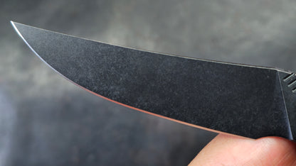 We Knife 704CF Black Carbon Fiber Over Blue Titanium Handle 3.6” Bohler M390 (NEW)