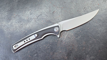 We Knife 704X Black G10 Steel Liners 3.6” D2 (NEW)