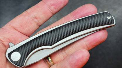 We Knife 704X Black G10 Steel Liners 3.6” D2 (NEW)
