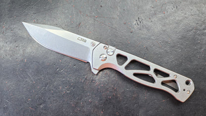 CJRB Chord Button Lock Folding Knife Stainless Skeletonized Handle AR-RPM9 (NEW)