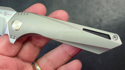 TwoSun TS298 Titanium Handle M390 Plain Edge (NEW)
