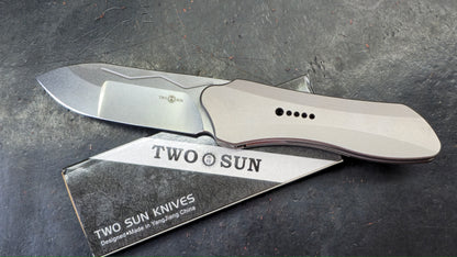 TWOSUN TS567 TC4 Titanium Handle 14C28N Blade (NEW)