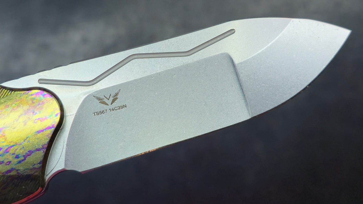 TWOSUN TS567 TC4 (COLOR) Titanium Handle 14C28N Blade (NEW)