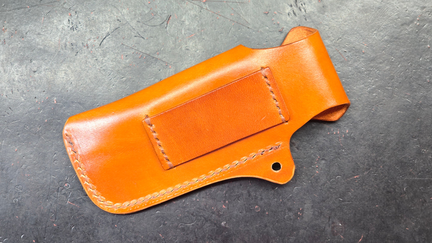 TwoSun Folding Knife Sheath Brown Cow Leather Sheath-M (NEW)