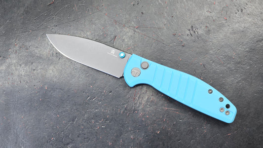 Bestechman Goodboy Jr Blue G10 D2 Gray/PVD (NEW - OPEN BOX)