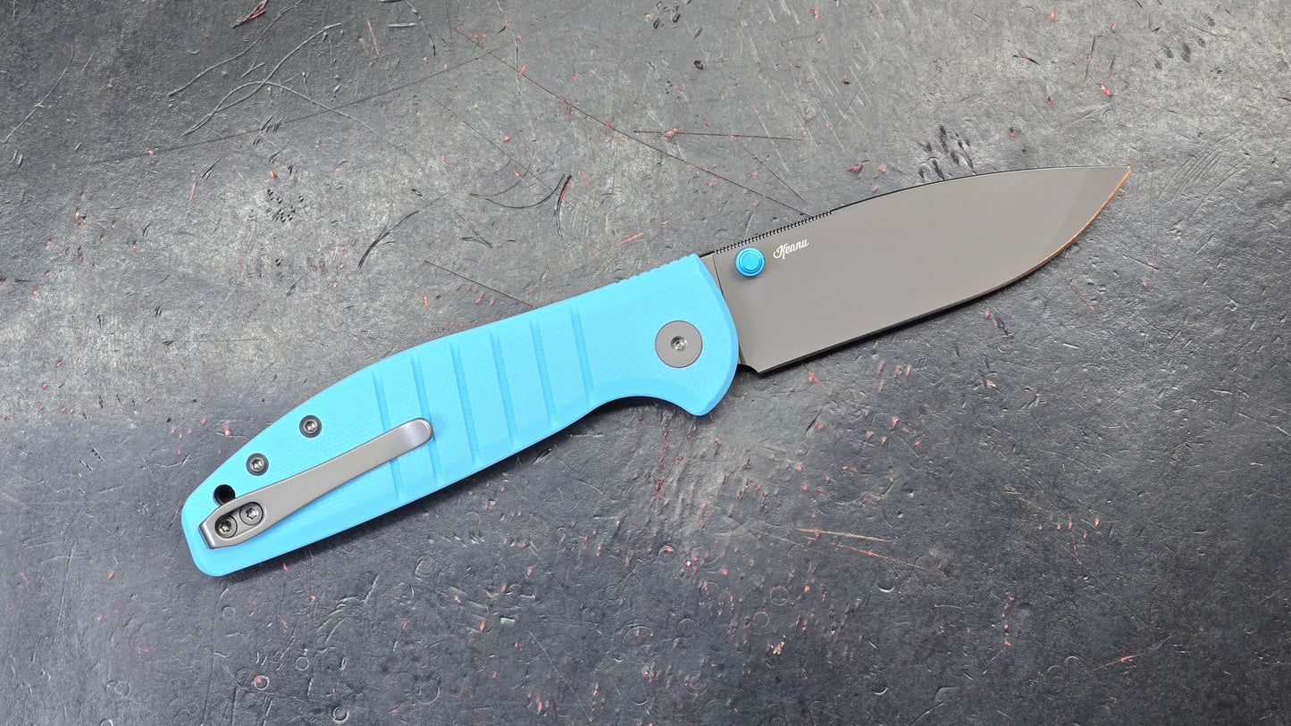 Bestechman Goodboy Jr Blue G10 D2 Gray/PVD (NEW - OPEN BOX)