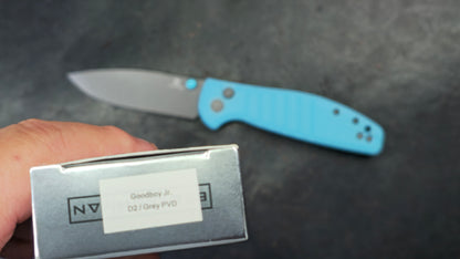 Bestechman Goodboy Jr Blue G10 D2 Gray/PVD (NEW - OPEN BOX)