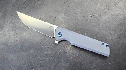 Kansept Anomaly Blue Orange Peel Titanium Handle S35VN (NEW - OPEN BOX) (Copy)