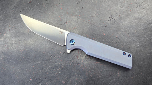 Kansept Anomaly Blue Orange Peel Titanium Handle S35VN (NEW - OPEN BOX) (Copy)
