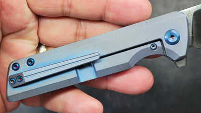 Kansept Anomaly Blue Orange Peel Titanium Handle S35VN (NEW - OPEN BOX) (Copy)