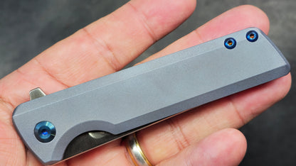 Kansept Anomaly Blue Orange Peel Titanium Handle S35VN (NEW - OPEN BOX) (Copy)