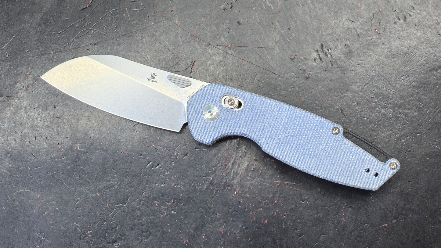 Tenable Model 6 Folding Knife Blue Micarta Handle 14C28N (NEW)