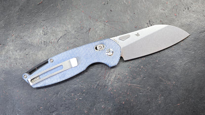 Tenable Model 6 Folding Knife Blue Micarta Handle 14C28N (NEW)