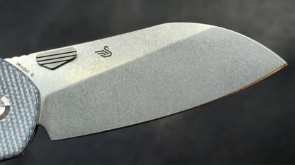 Tenable Model 6 Folding Knife Blue Micarta Handle 14C28N (NEW)