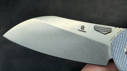 Tenable Model 6 Folding Knife Blue Micarta Handle 14C28N (NEW)