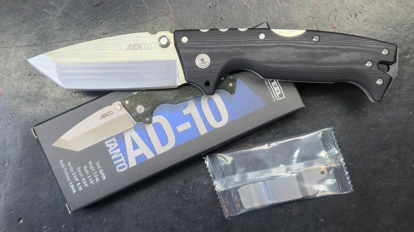 Cold Steel AD-10 Folder Knife Black G10 Handle TANTO S35VN (NEW)