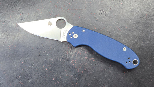 Spyderco Para 3 Folding Knife Blue G10 Handle CPM SPY27 (USED)
