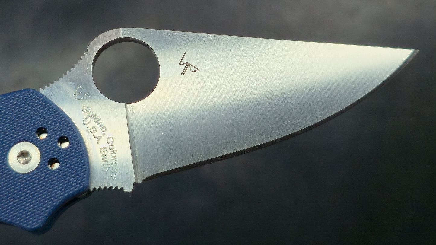 Spyderco Para 3 Folding Knife Blue G10 Handle CPM SPY27 (USED)