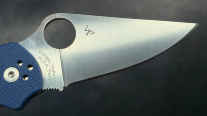 Spyderco Para 3 Folding Knife Blue G10 Handle CPM SPY27 (USED)