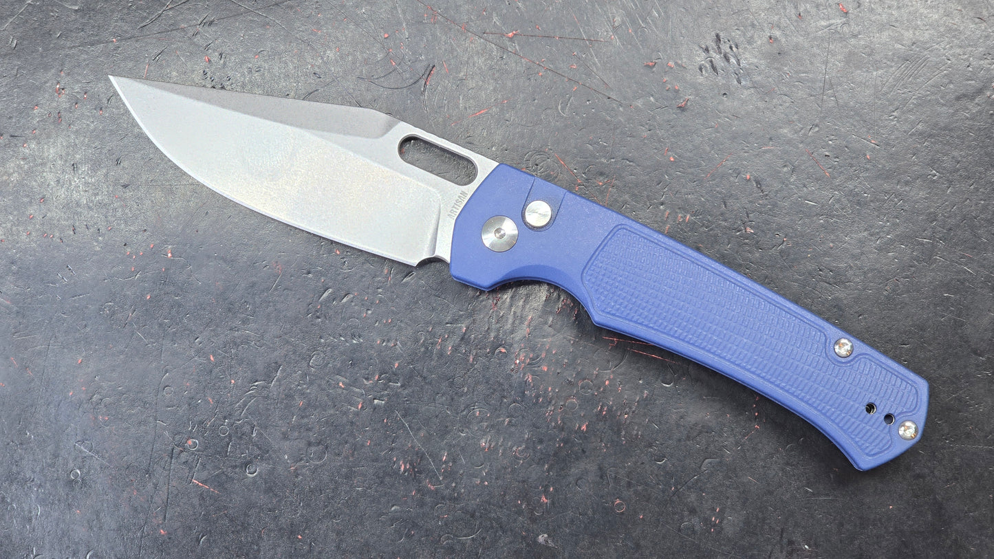 Artisan Cutlery Revel Folding Knife Blue FRN Handle S90V (NEW)