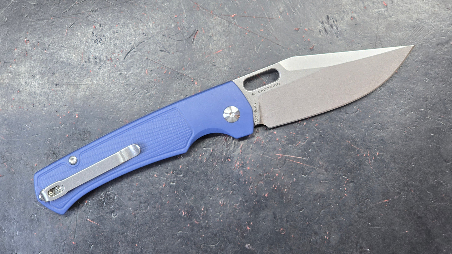 Artisan Cutlery Revel Folding Knife Blue FRN Handle S90V (NEW)