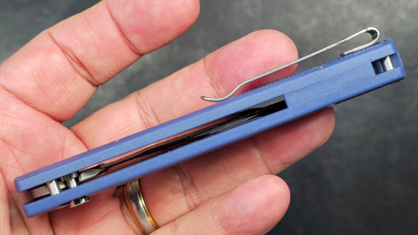 Artisan Cutlery Revel Folding Knife Blue FRN Handle S90V (NEW)