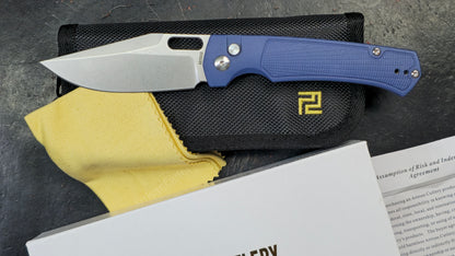 Artisan Cutlery Revel Folding Knife Blue FRN Handle S90V (NEW)