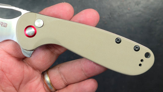CJRB Lago Folding Knife Tan G10 Handle AR-RPM9 (NEW)