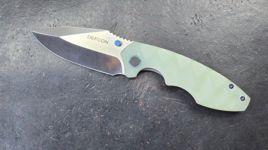 Defcon Revive TD004F-3 Jade Sculpted G10 Handle 14C28N Plain Edge Satin (NEW)