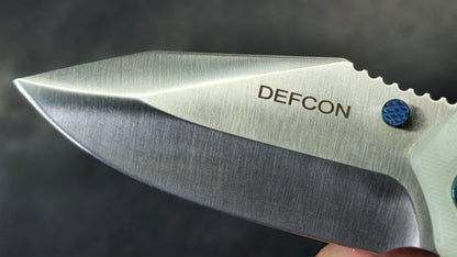 Defcon Revive TD004F-3 Jade Sculpted G10 Handle 14C28N Plain Edge Satin (NEW)
