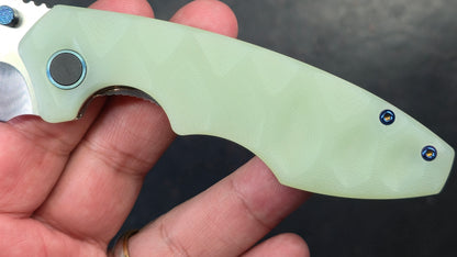 Defcon Revive TD004F-3 Jade Sculpted G10 Handle 14C28N Plain Edge Satin (NEW)