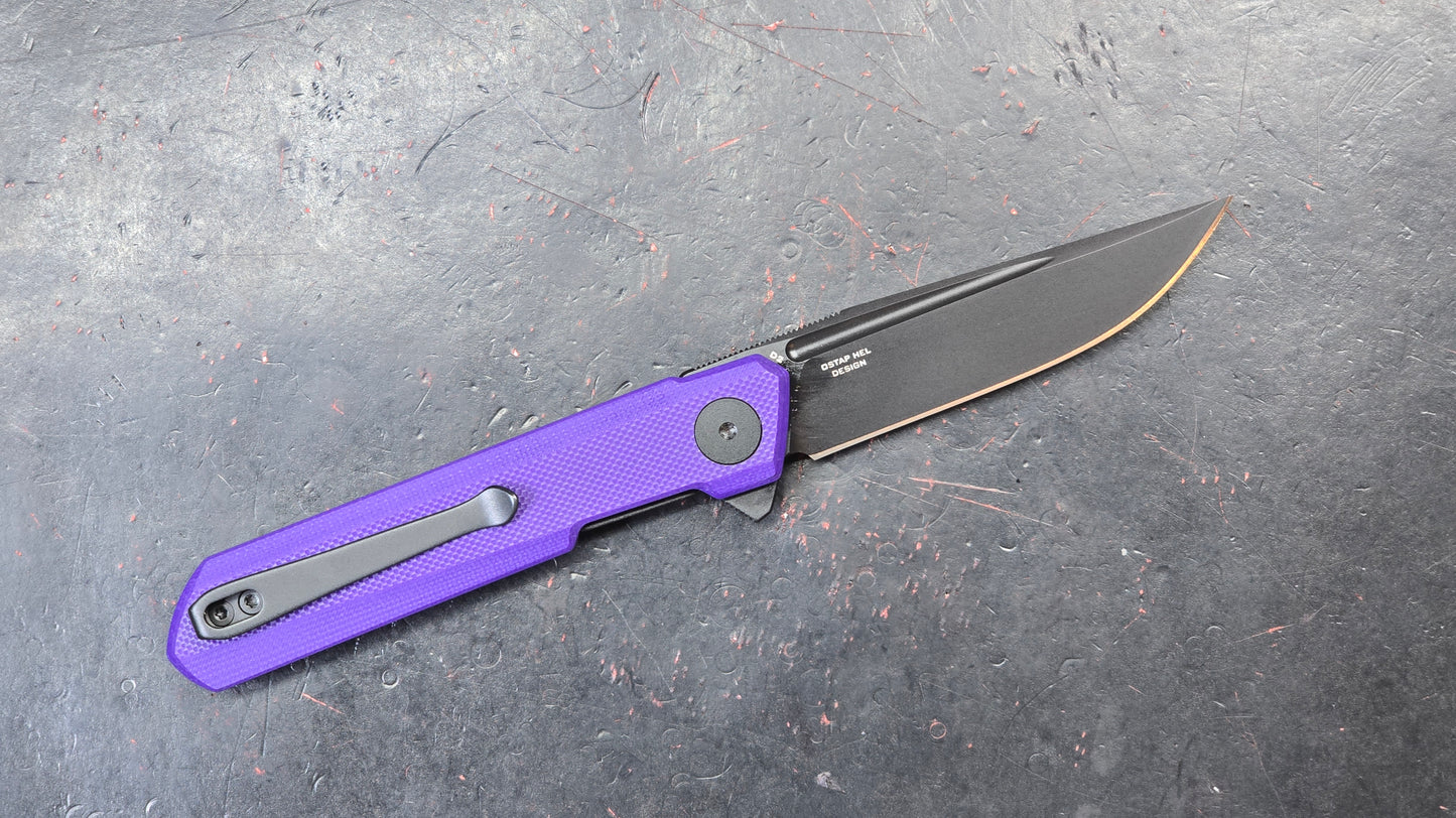 Bestechman Mini Dundee Linerlock Purple G10 D2 (NEW)