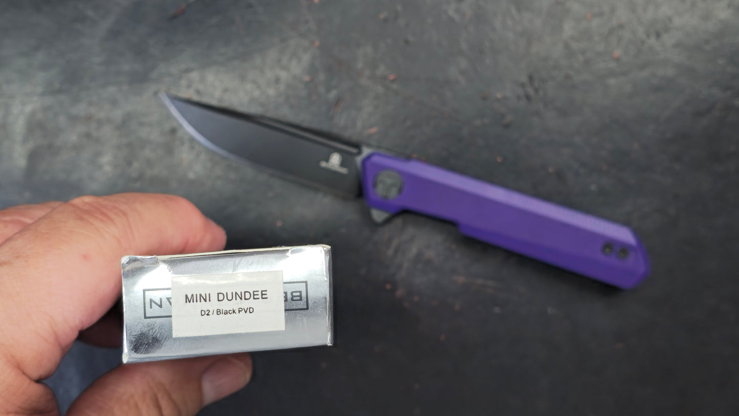 Bestechman Mini Dundee Linerlock Purple G10 D2 (NEW)
