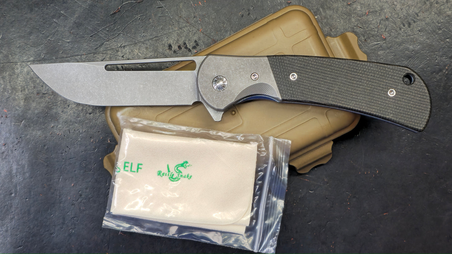 Rattle Snake F-10 Titanium Micarta S35VN (NEW)