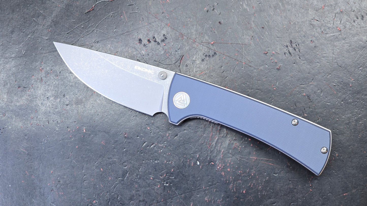 Eikonic RCK9 Folding Knife Steel Blue G10 Handle D2 (NEW)