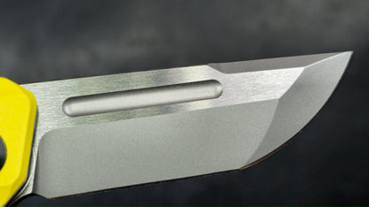 Maxace Capsule Pocket Knife Cerakote Yellow/Black Titanium Handle Magnacut (NEW)