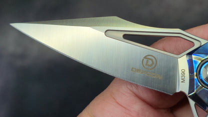 Defcon Valkyrie Burnt Titanium Stripe Anodized/Carbon Fiber Inlay Handle M390 (NEW)