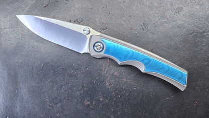 Sixleaf SL-79 Titanium / Aluminum Damascus 10CR15MOV (NEW)
