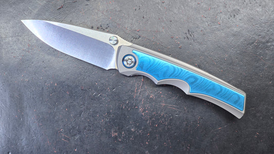 Sixleaf SL-79 Titanium / Aluminum Damascus 10CR15MOV (NEW)