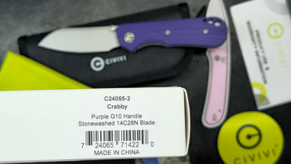 Civivi Crabby Purple G10 Handle 14C28N (NEW)