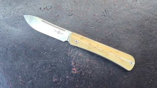 Twosun TS197 Slip Joint Bone Titanium M390 (NEW)