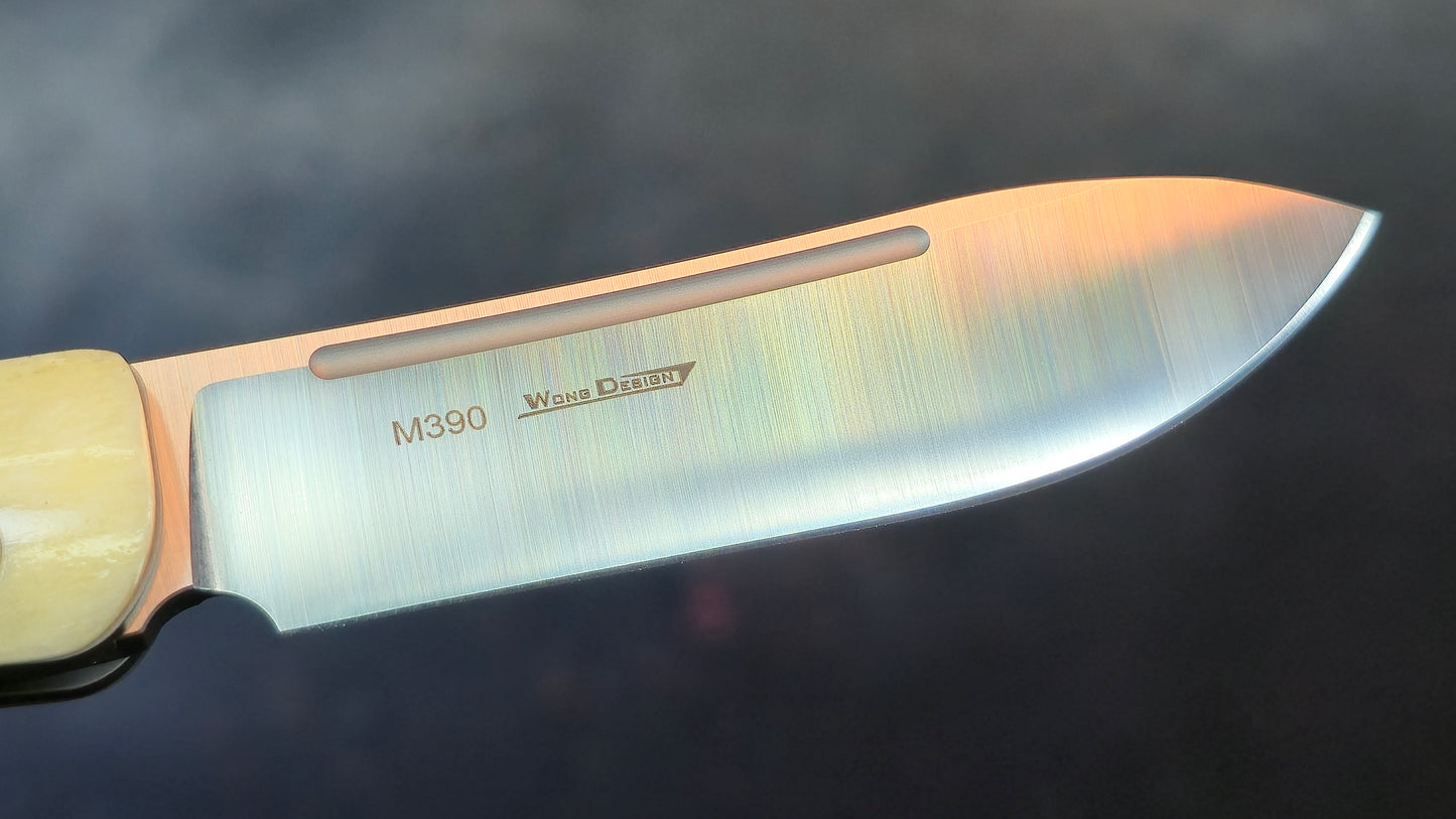 Twosun TS197 Slip Joint Bone Titanium M390 (NEW)