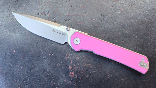 Maxace Peregrine S Pink G10 Handle 10CR15COMOV (NEW)