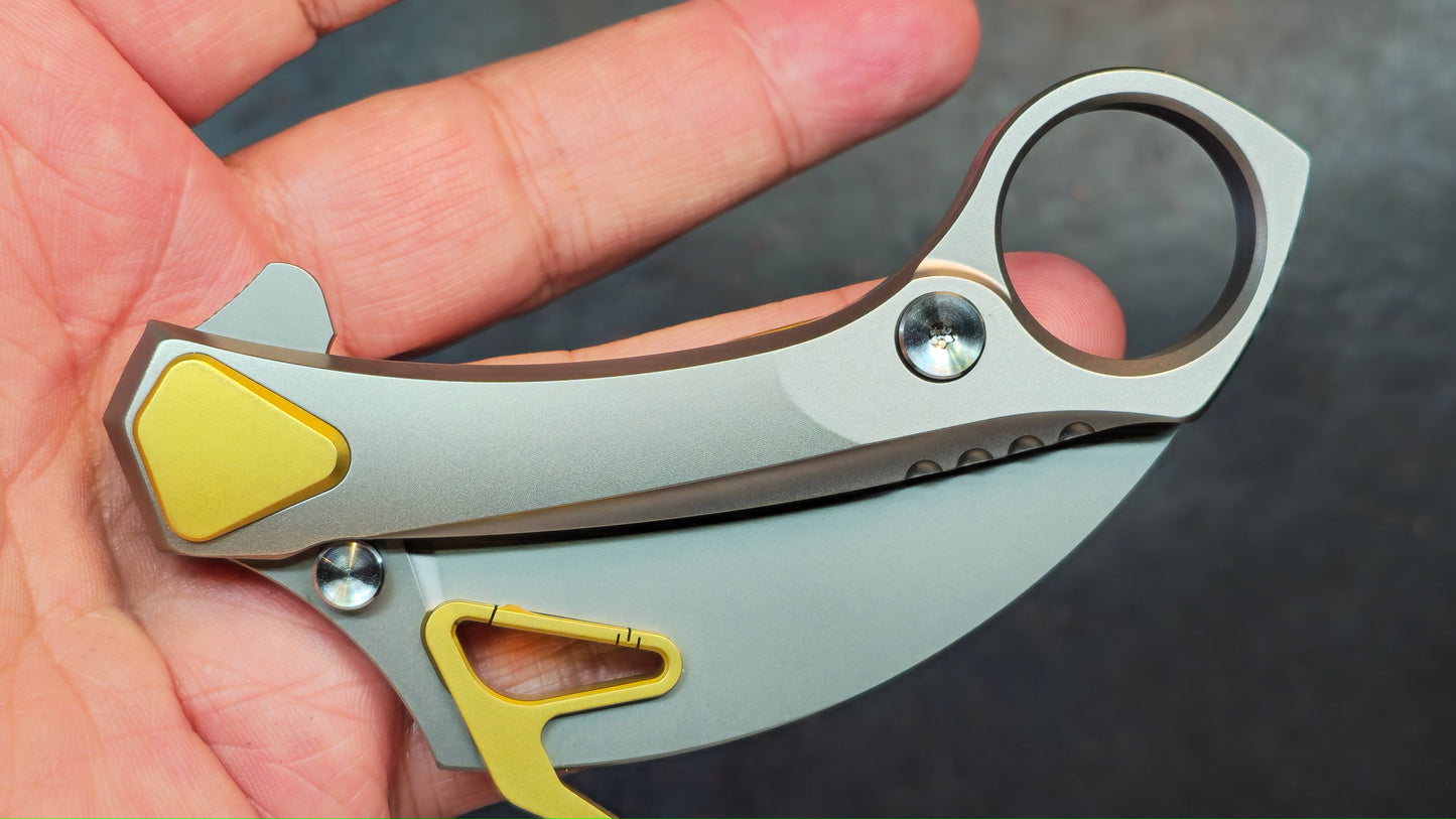 Rike Bakutuk Folding Knife Titanium Handle M390 (NEW)