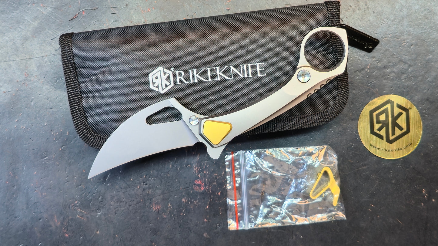 Rike Bakutuk Folding Knife Titanium Handle M390 (NEW)