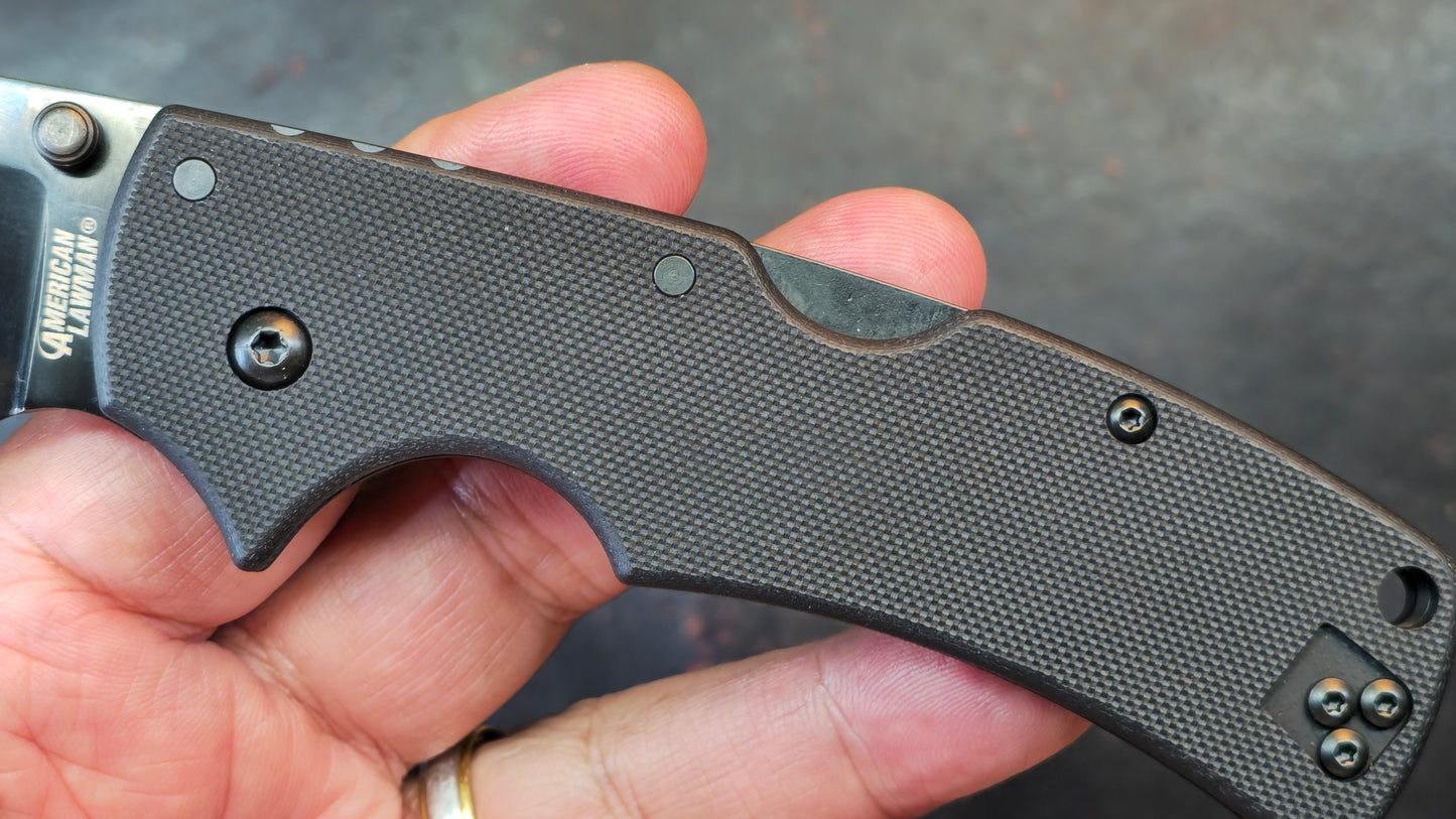 Cold Steel American Lawman 3.5" Drop Point CPM S35VN DLC Coat Blade G-10 Black (NEW)