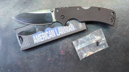 Cold Steel American Lawman 3.5" Drop Point CPM S35VN DLC Coat Blade G-10 Black (NEW)