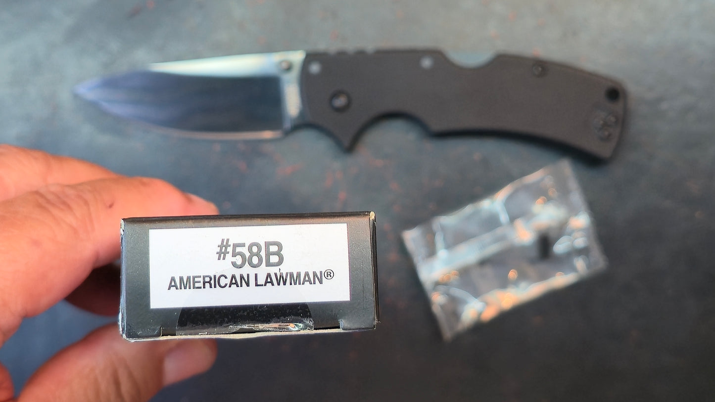 Cold Steel American Lawman 3.5" Drop Point CPM S35VN DLC Coat Blade G-10 Black (NEW)